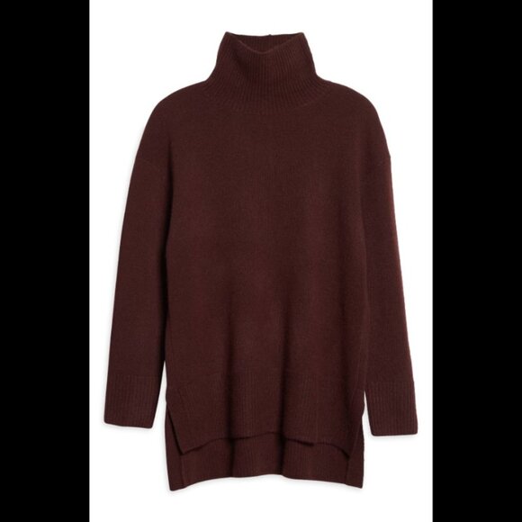 NORDSTROM SIGNATURE  Funnel Neck Cashmere Sweater - Picture 1 of 12
